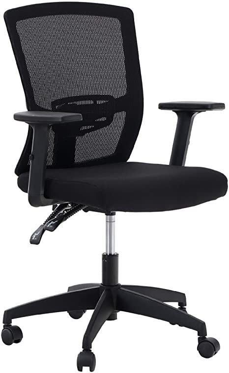 Office chair with back support handle adjustments moving & revolving